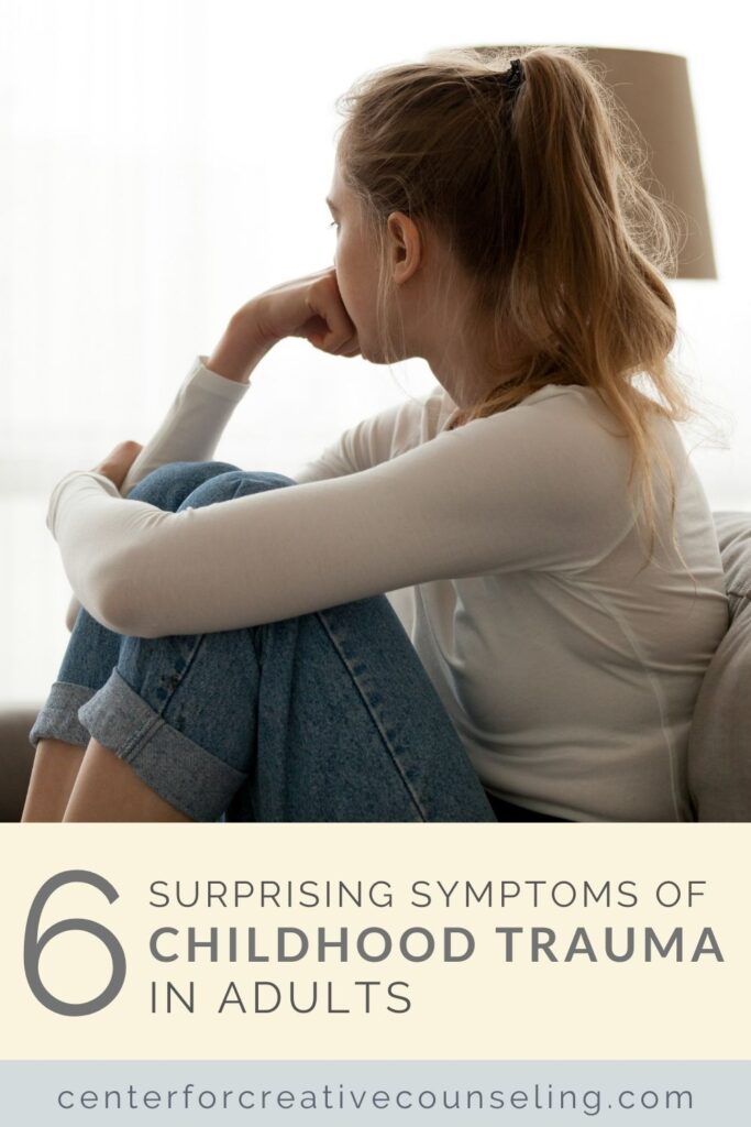 symptoms of childhood trauma in adults Pinterest pin
