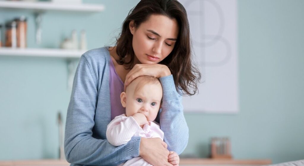 new mom anxiety image of mother and child