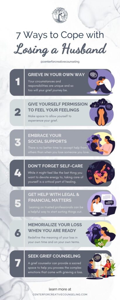 how to cope with losing a husband infographic