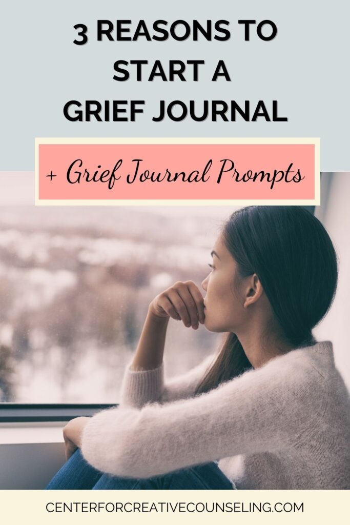 grief journal and grief journal prompts pinterest pin